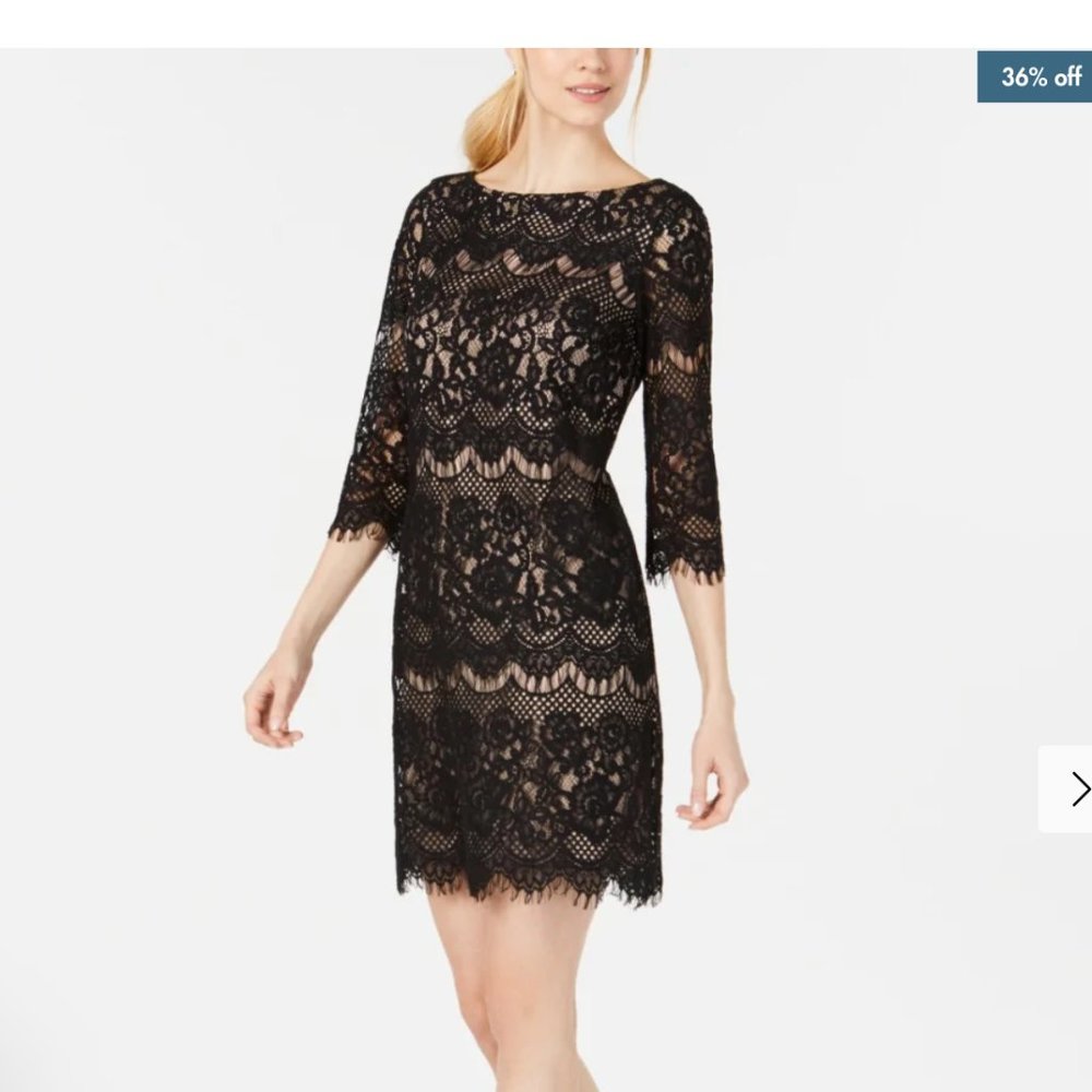 Jessica Howard Women's Scalloped Lace Dress Gray Size 14